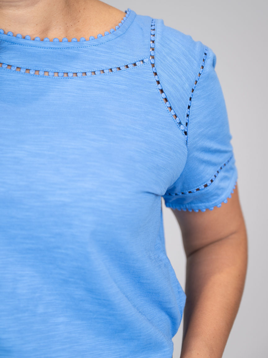 Short Sleeve Dotted Lace Top