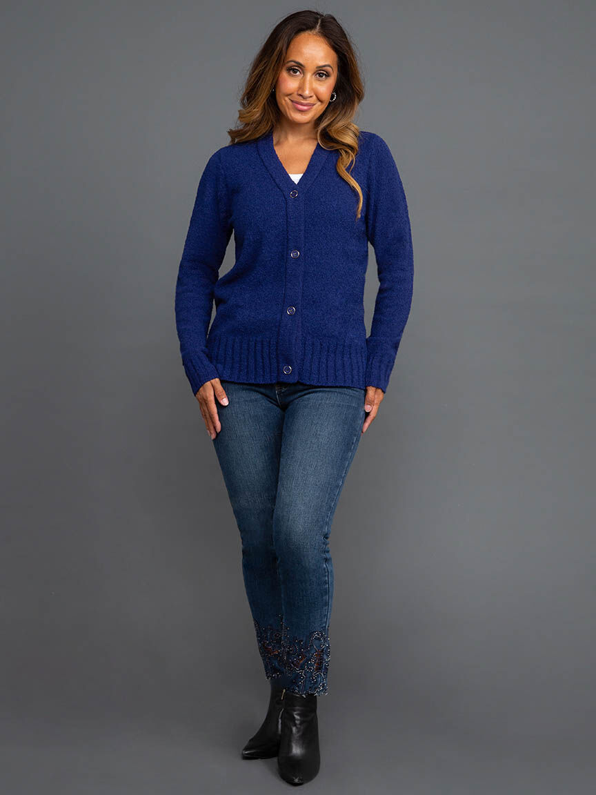 Long Sleeve V Neck Cardigan Image 6