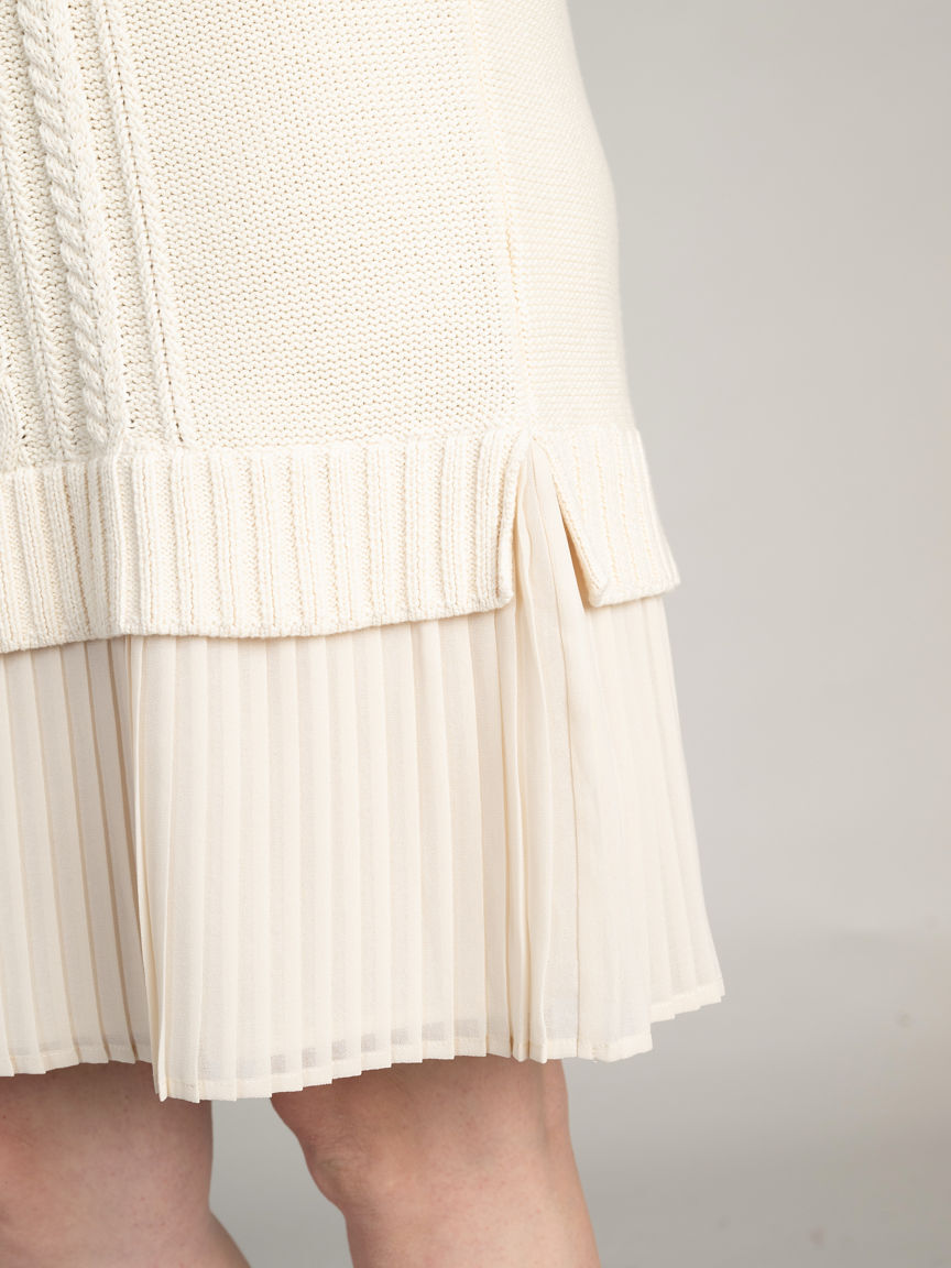 Layered Chiffon Hem Sweater Dress