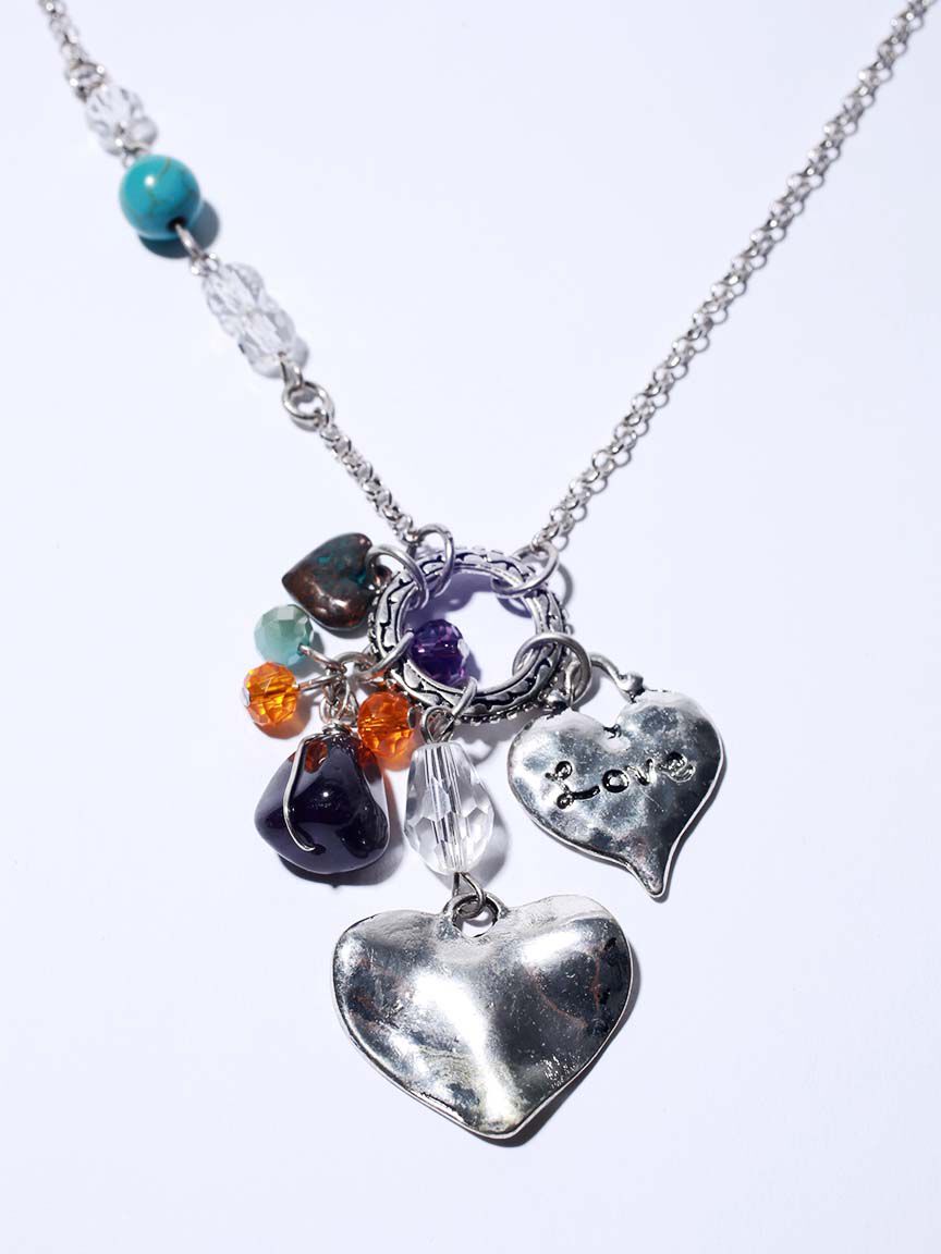 Necklace and Earring Set Short Heart Charms   Image 3