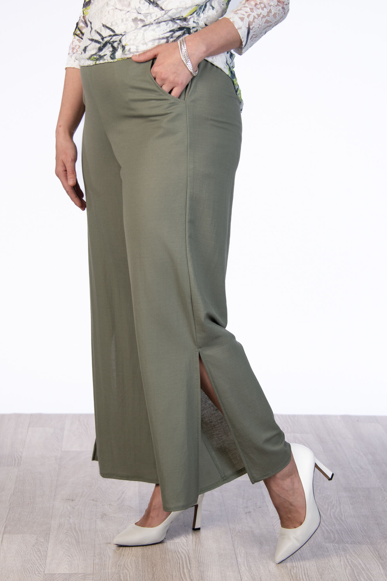 Palazzo Slit Pants Image 2