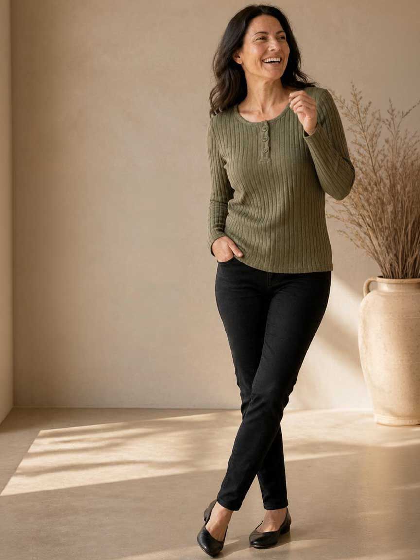 Long Sleeve Ribbed Top