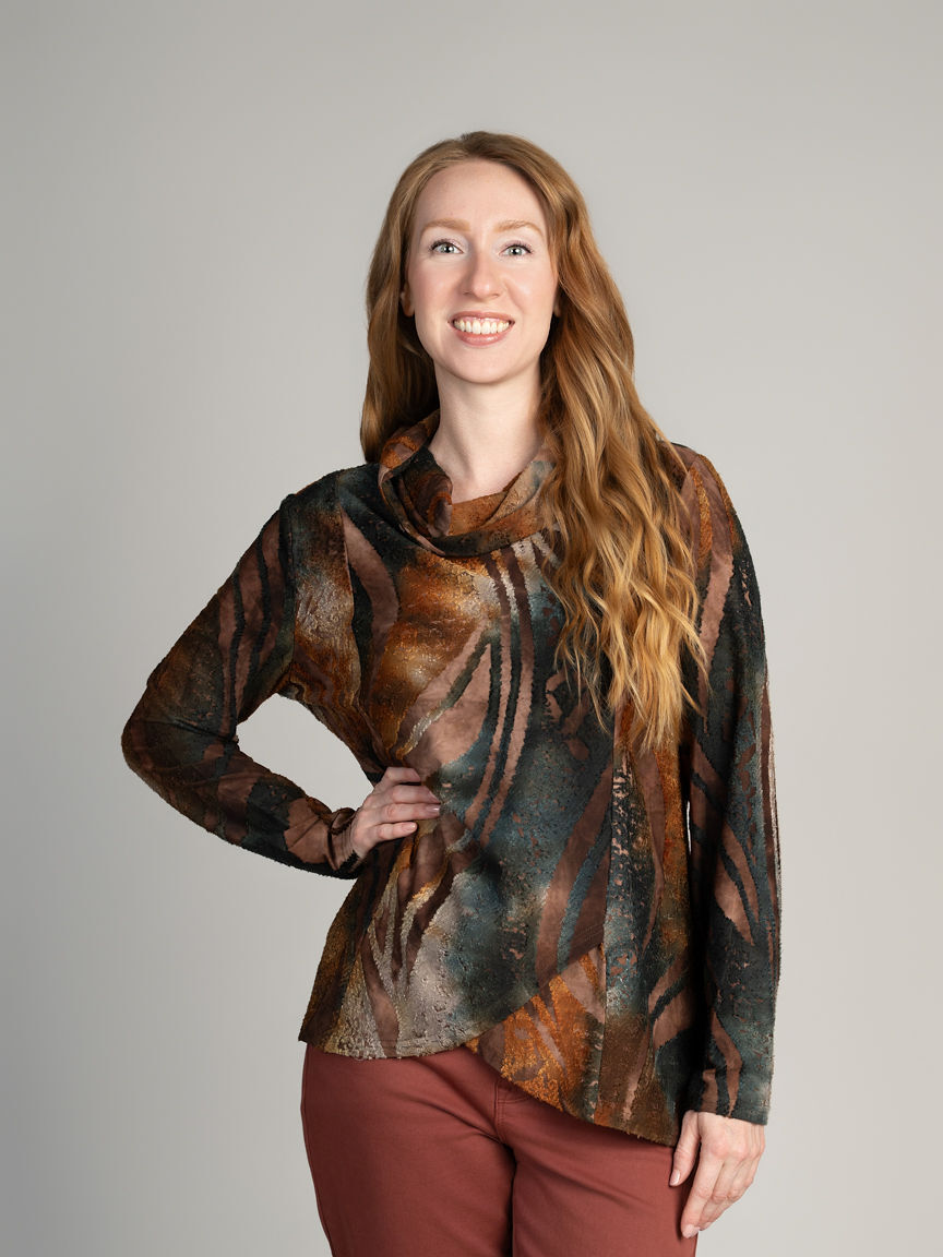 Long Sleeve Cowl Neck Top Image 2