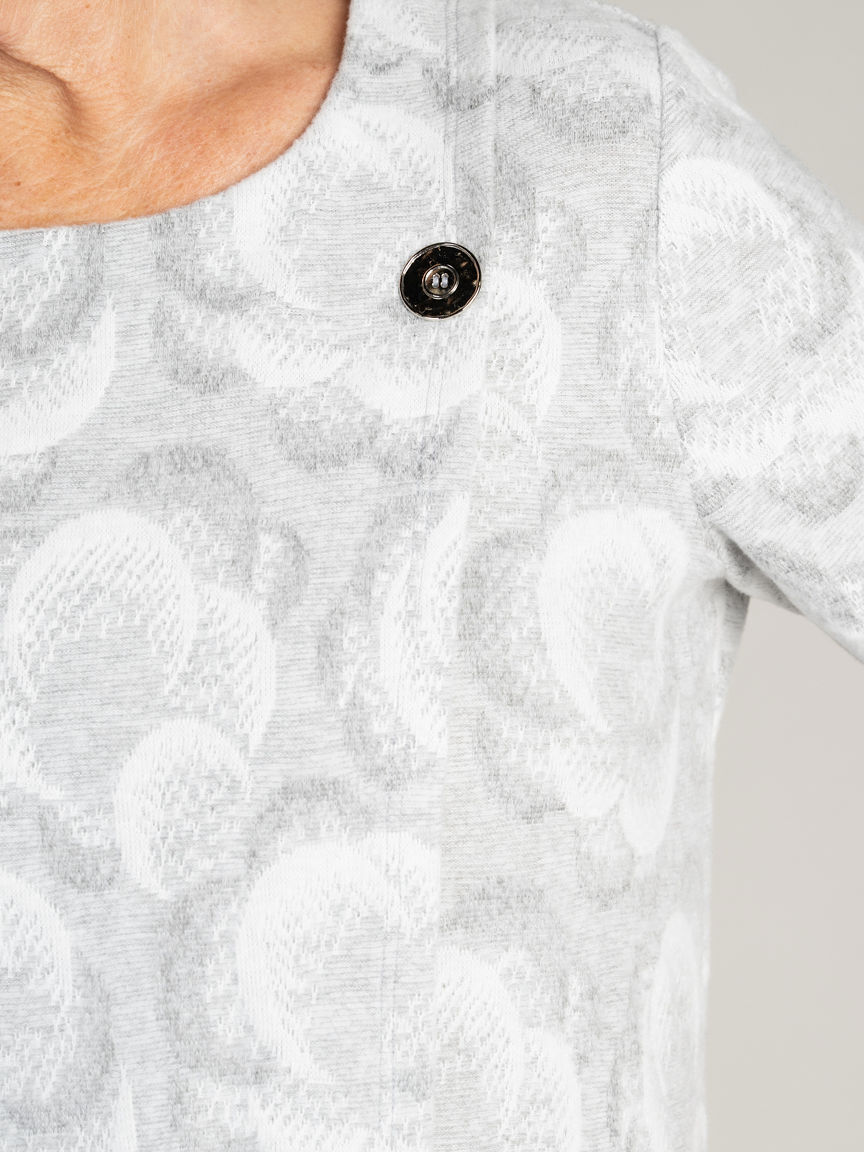 3/4 Sleeve Tunic Faux Wrap