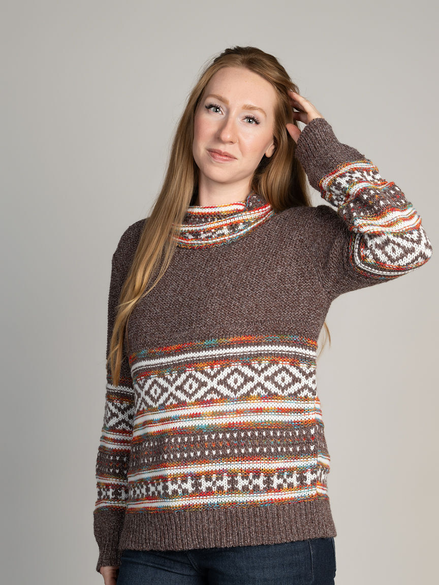 Nordic Knit Cowl Neck Sweater