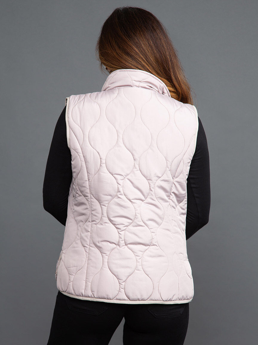 Chain Quilted Zip-Up Vest Image 4