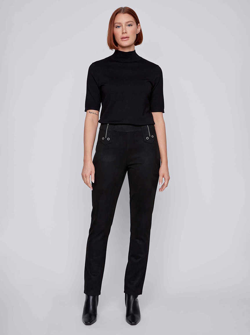 Pull On Faux Suede Leggings Image 1