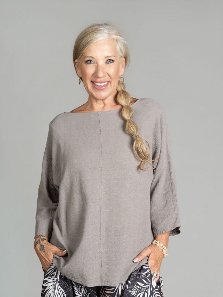 Elbow Sleeve Cotton Top