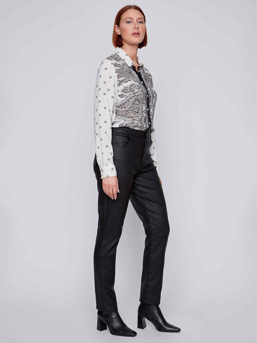 Slim Leg Coated Pant