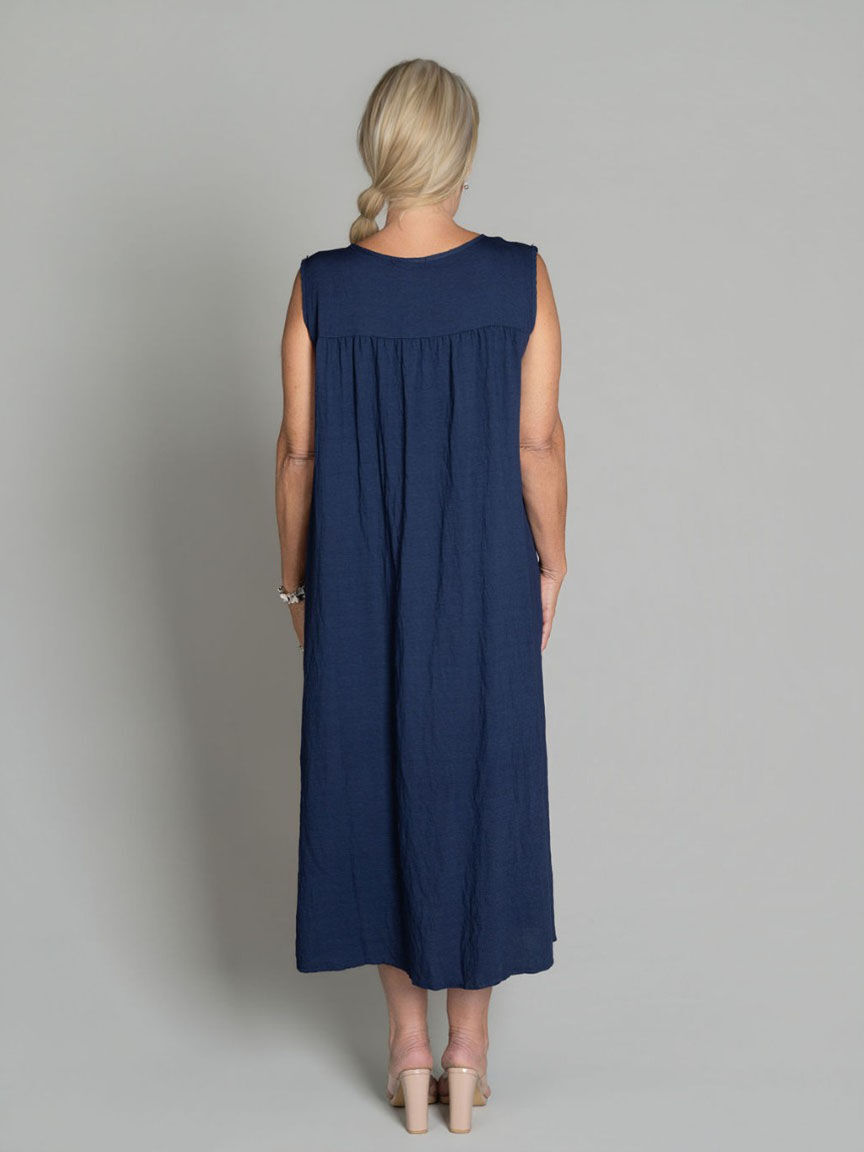 Sleeveless Midi Dress With Pocket Image 4