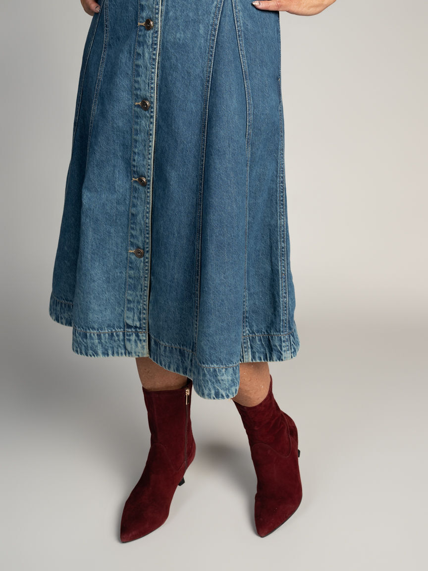 Collared A-Line Denim Dress