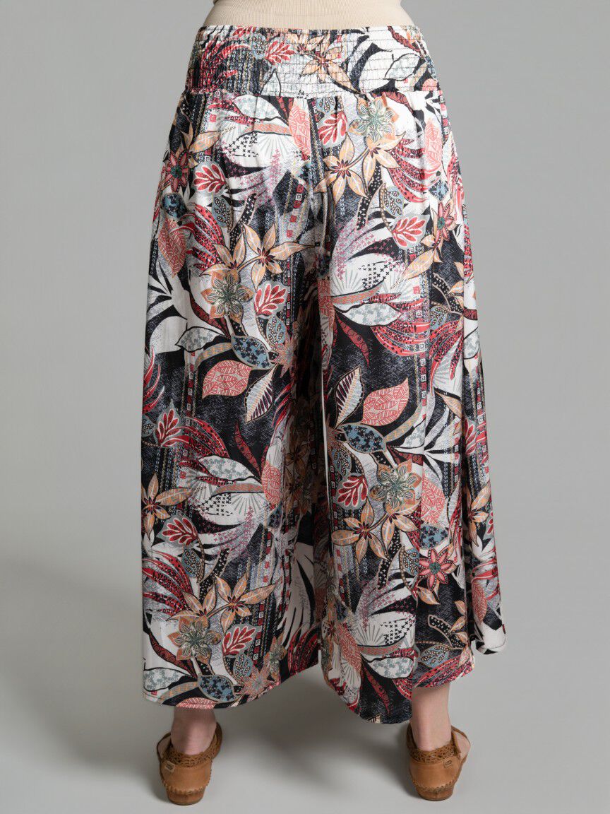 Pull-On Wide Leg Cropped Pants
