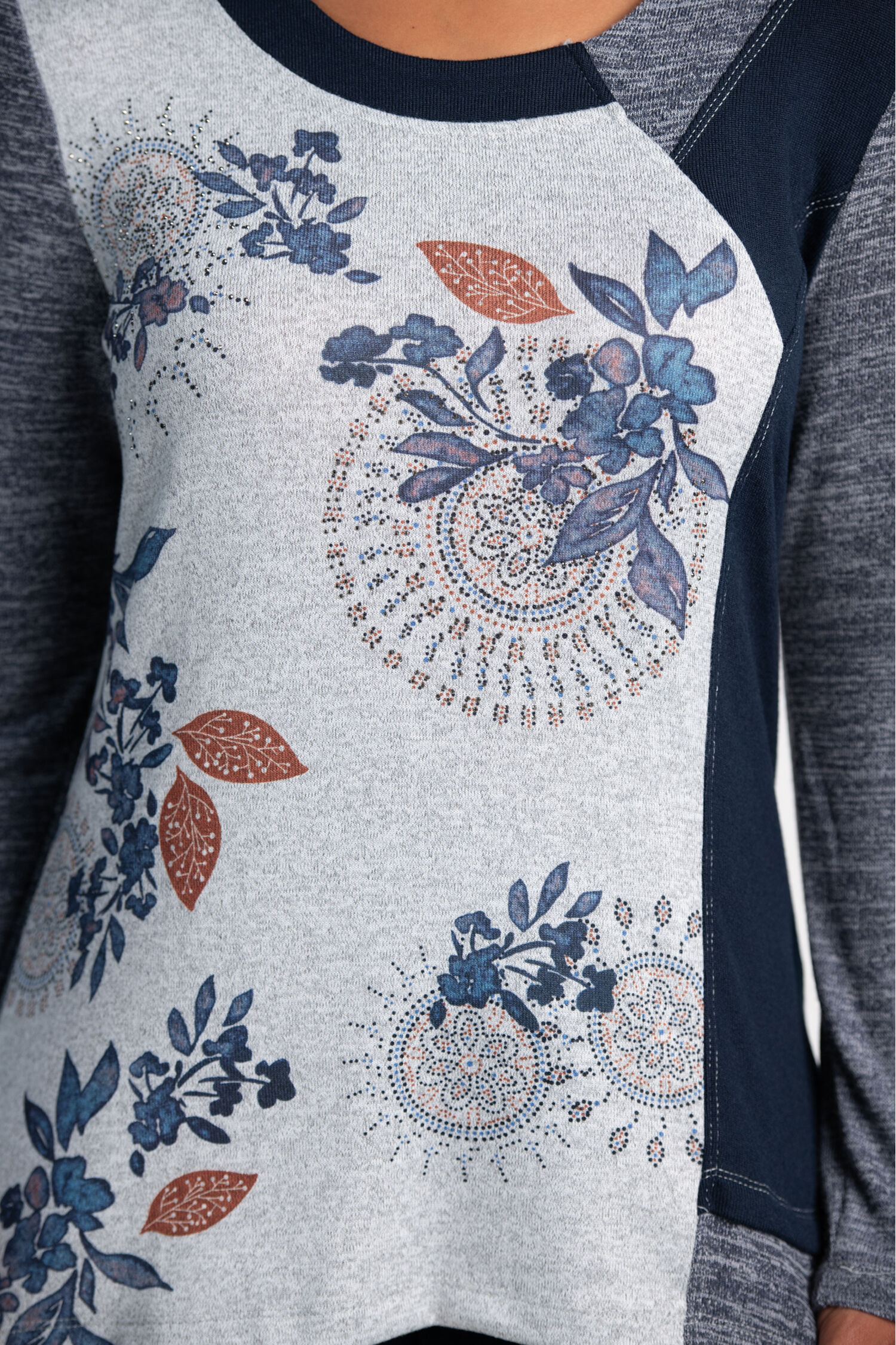 Mixed Media Long Sleeve Top  Image 3