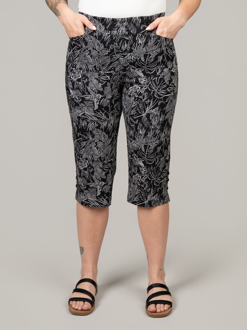 Elastic Waist Capri Pants