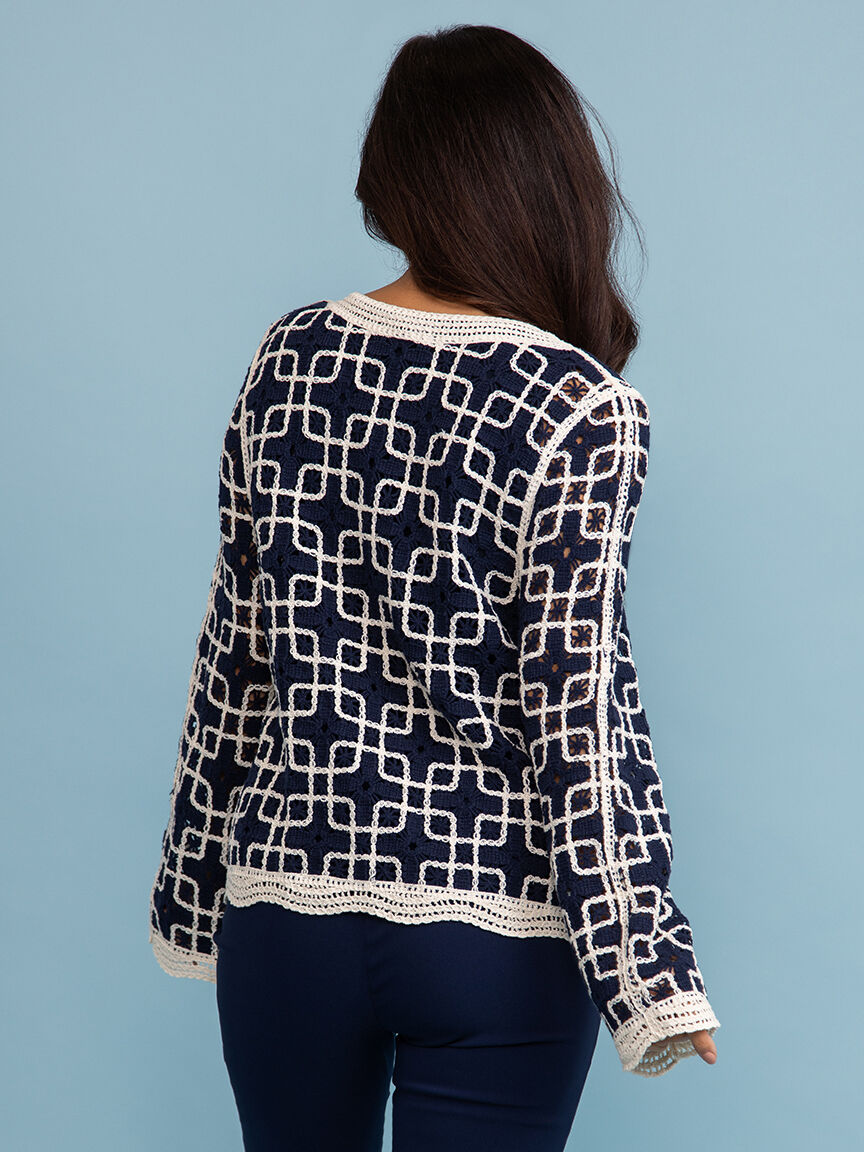 Crochet Long Sleeve Cardigan  Image 4