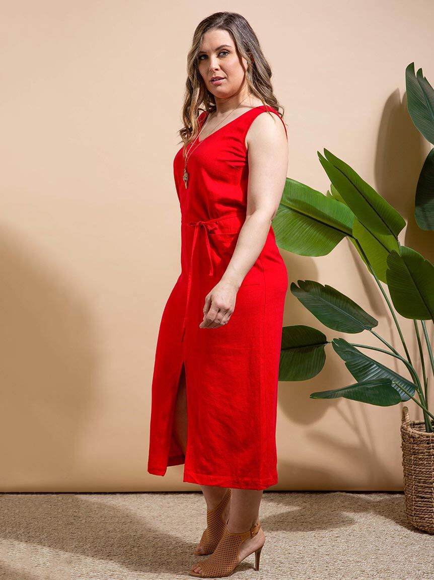 Linen Blend Maxi Dress Image 2