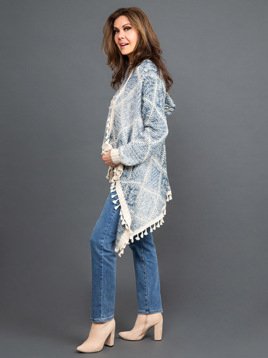 Open Front Waterfall Cardigan w/ Tassels Image 3
