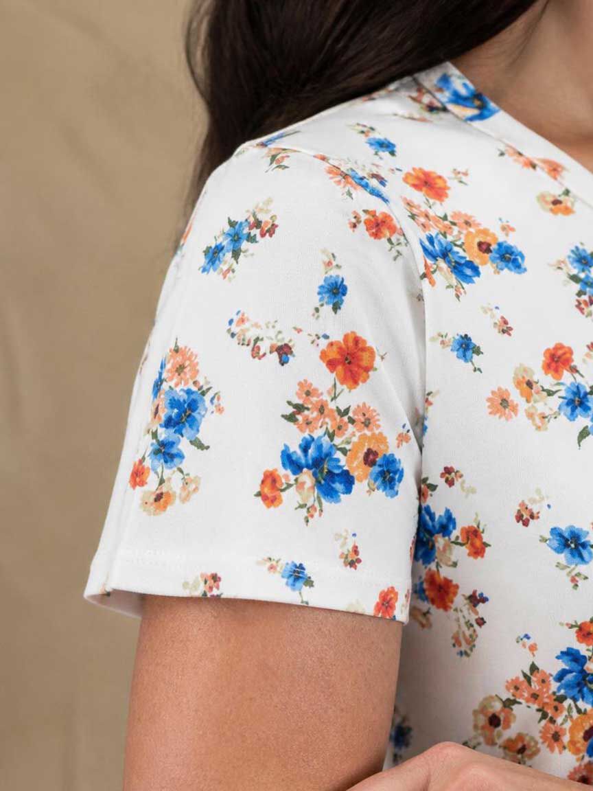 Button Detail V-Neck Top