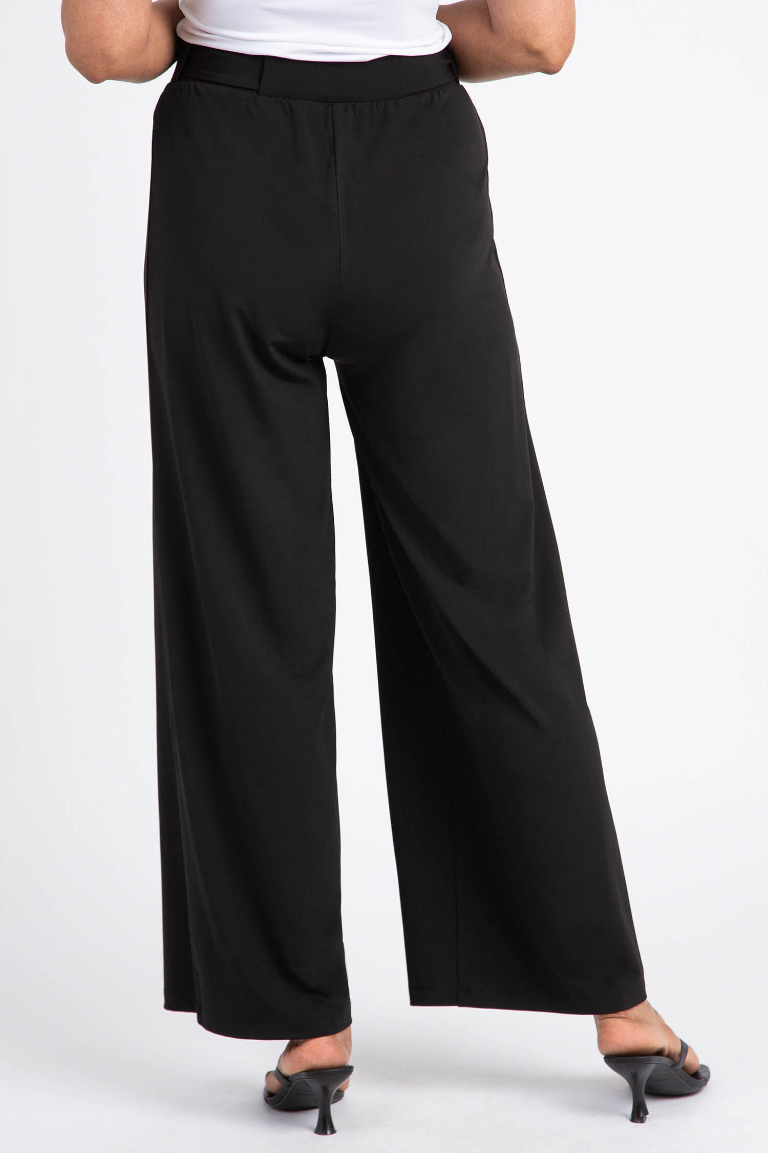 Pull-On Wide Leg Pant w/ Tie-Up Belt Image 3