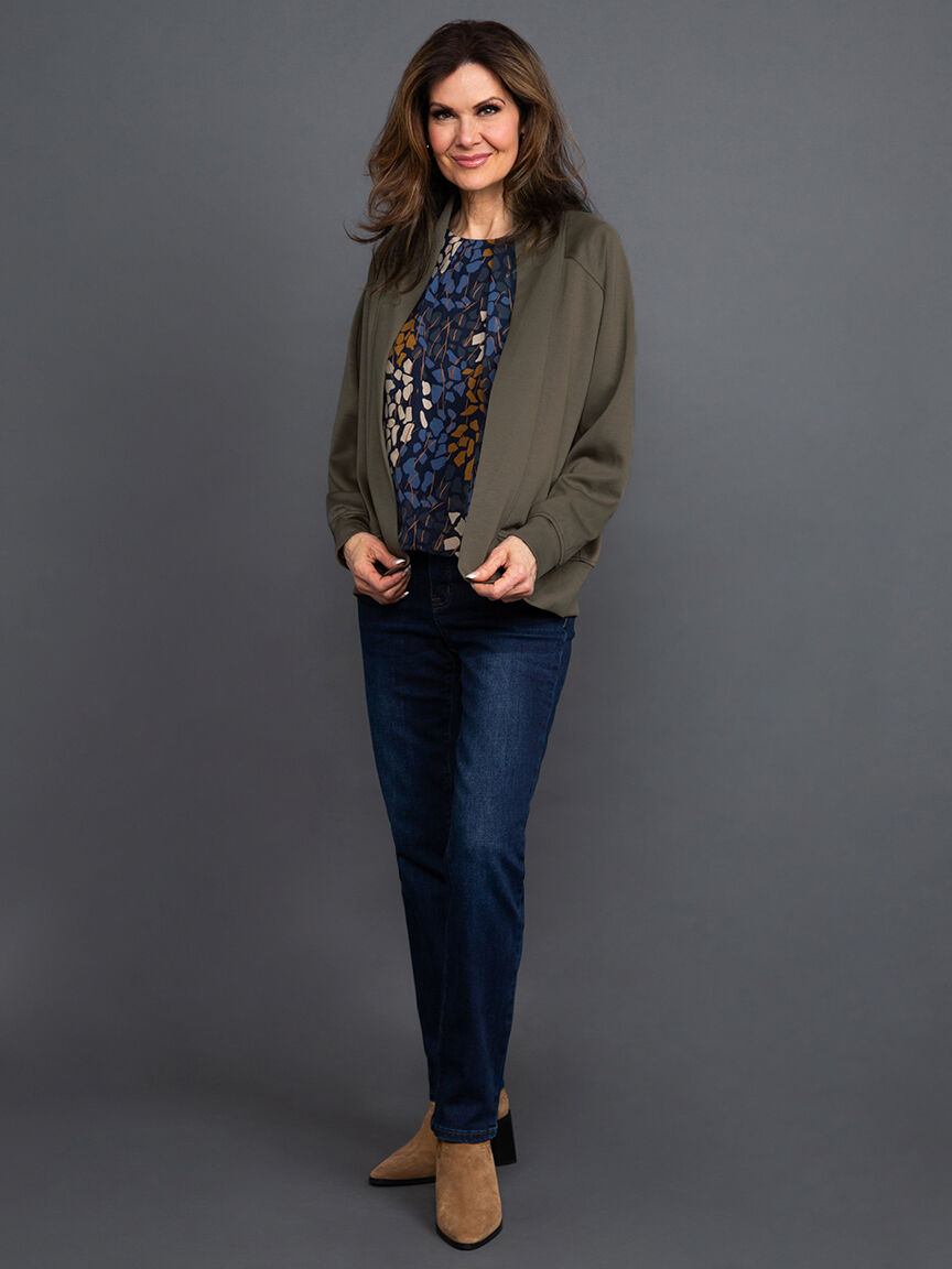 Open Front Scuba Cardigan Image 1