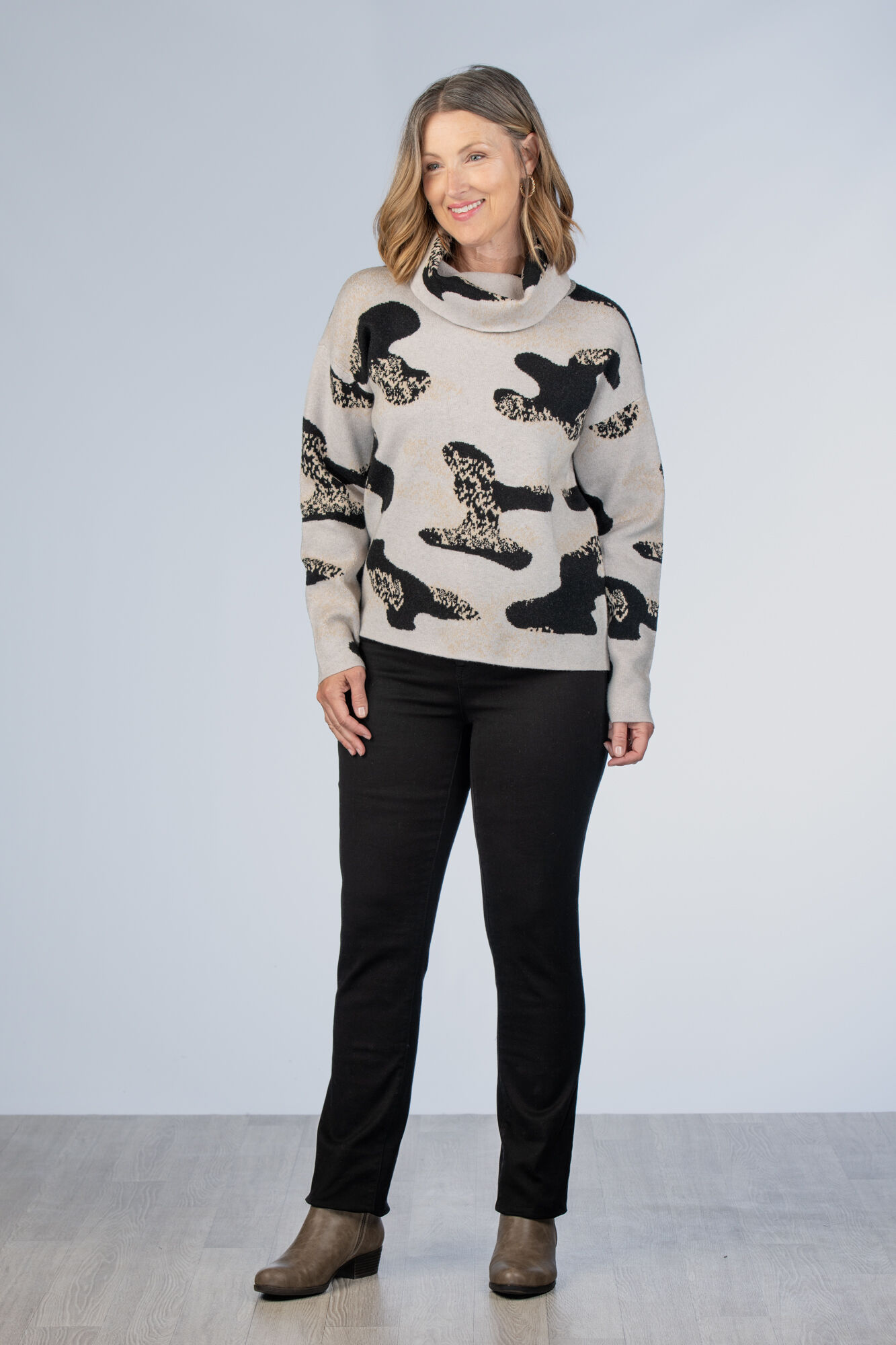 Camel Animal Turtleneck Sweater Image 3
