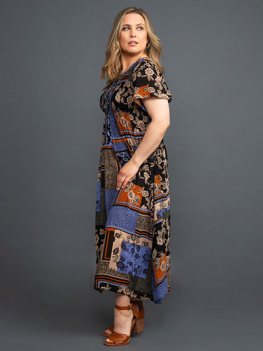 Short Sleeve Smocked Maxi Dress  Image 2