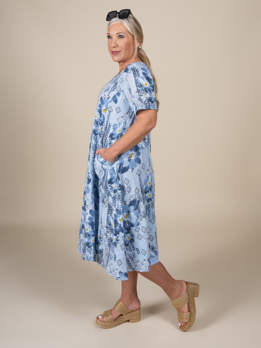 Midi Short Sleeve Cotton Dress Image 3