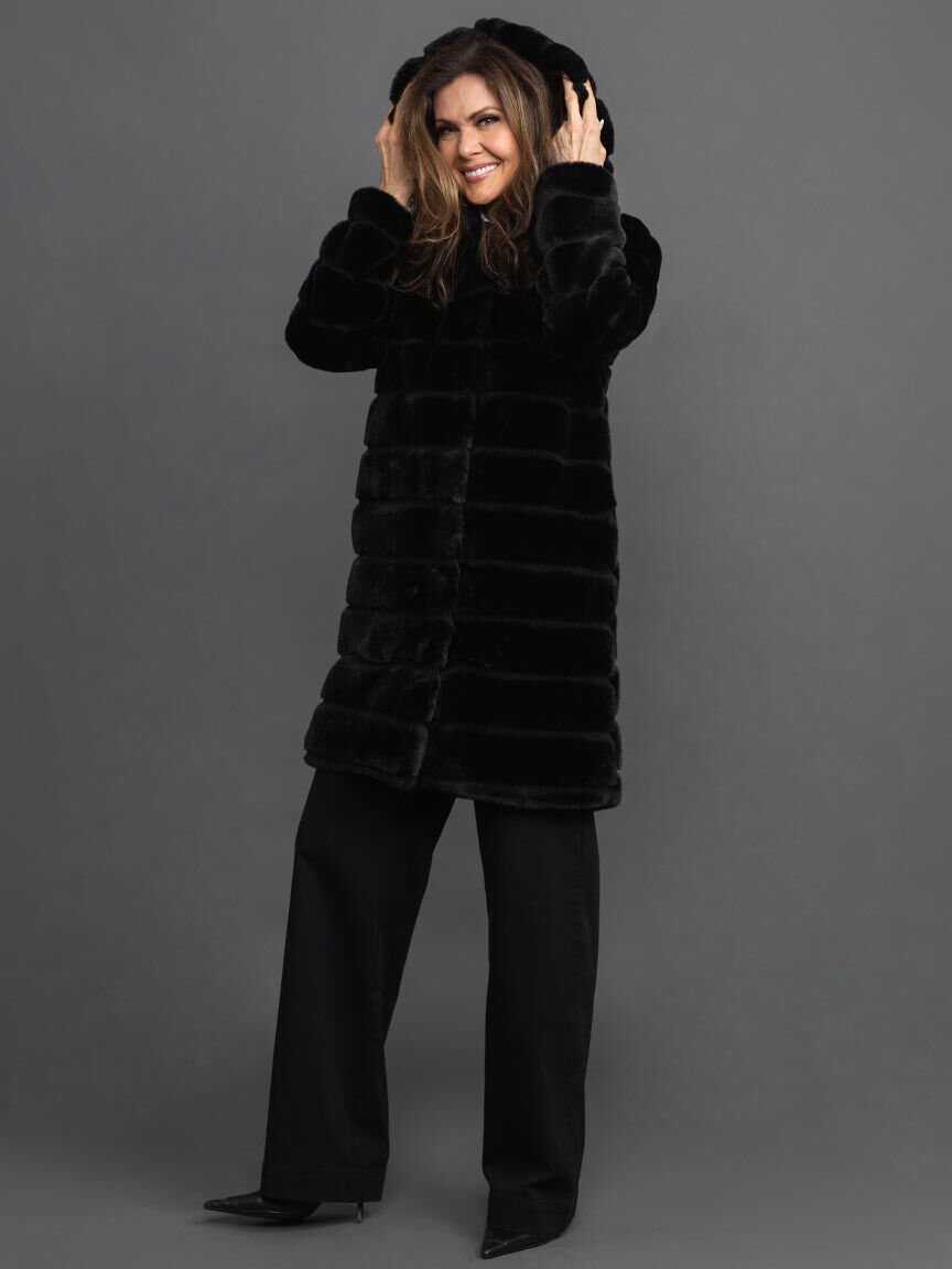 Faux Fur Hooded Coat Image 2