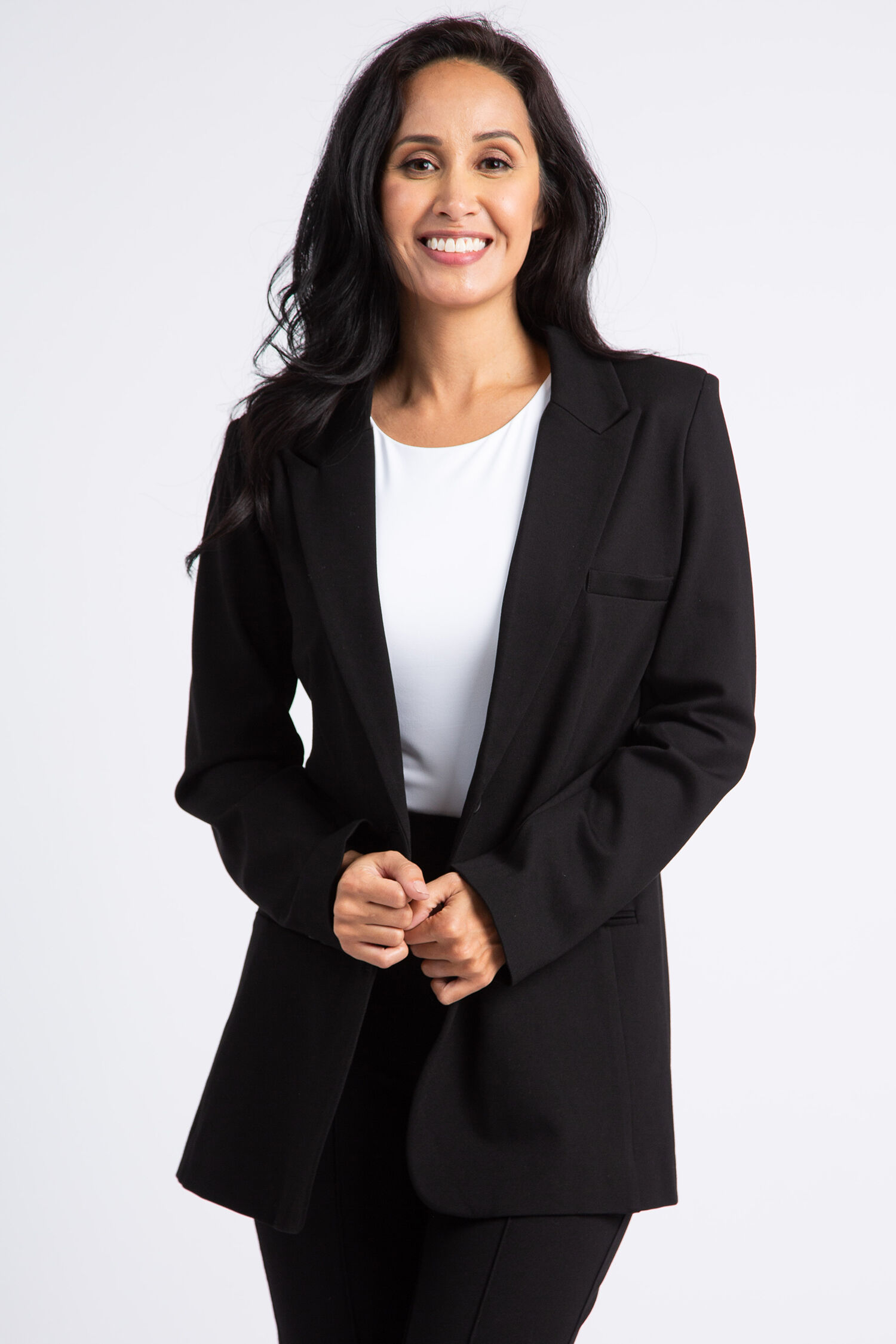 Double-Button Unlined Blazer Image 2