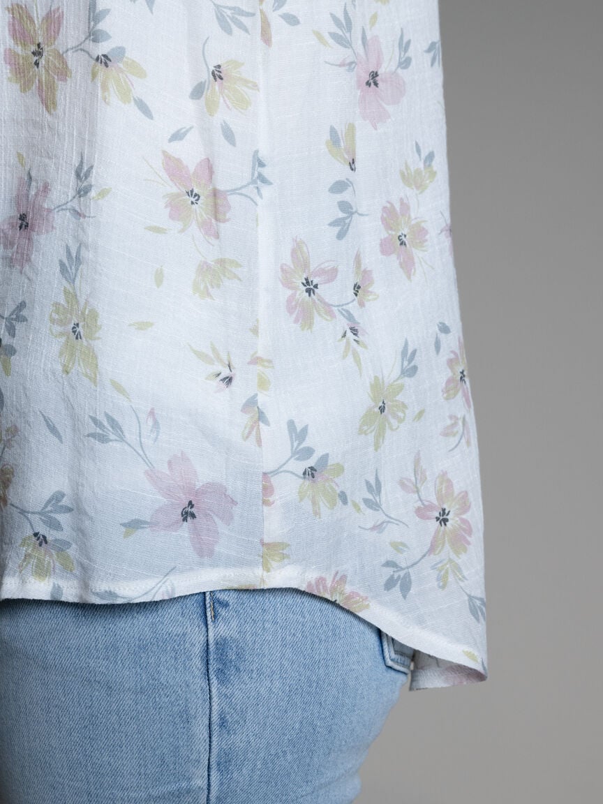 Sleeveless Top With Wooden Accent Buttons