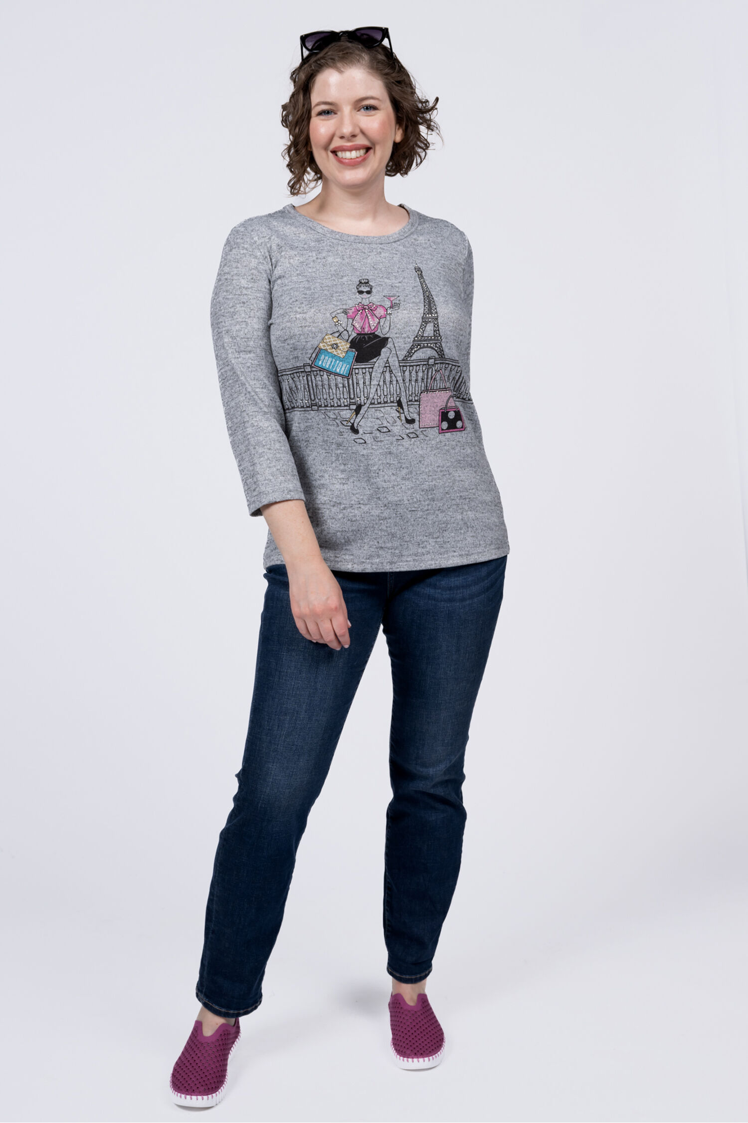 Martinis in Paris Long Sleeve Top Image 1