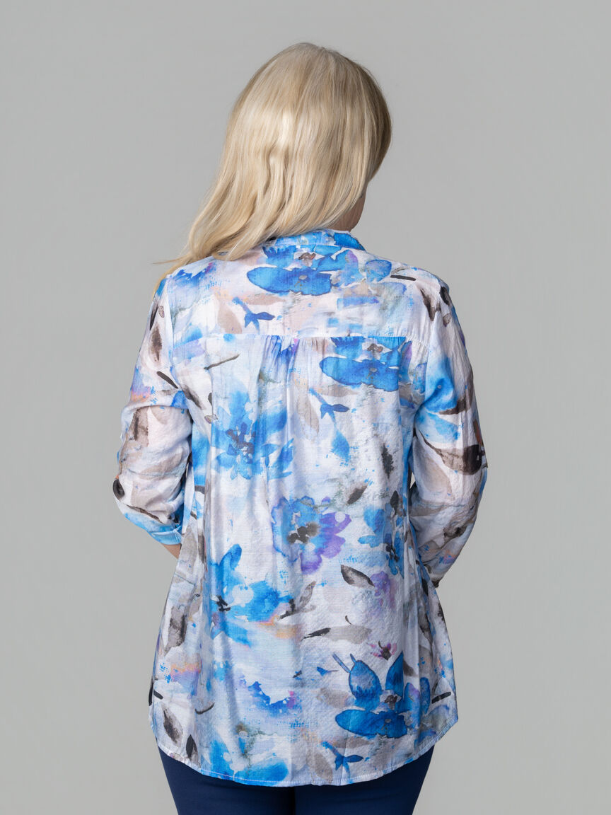 Button-Down Pintuck Top