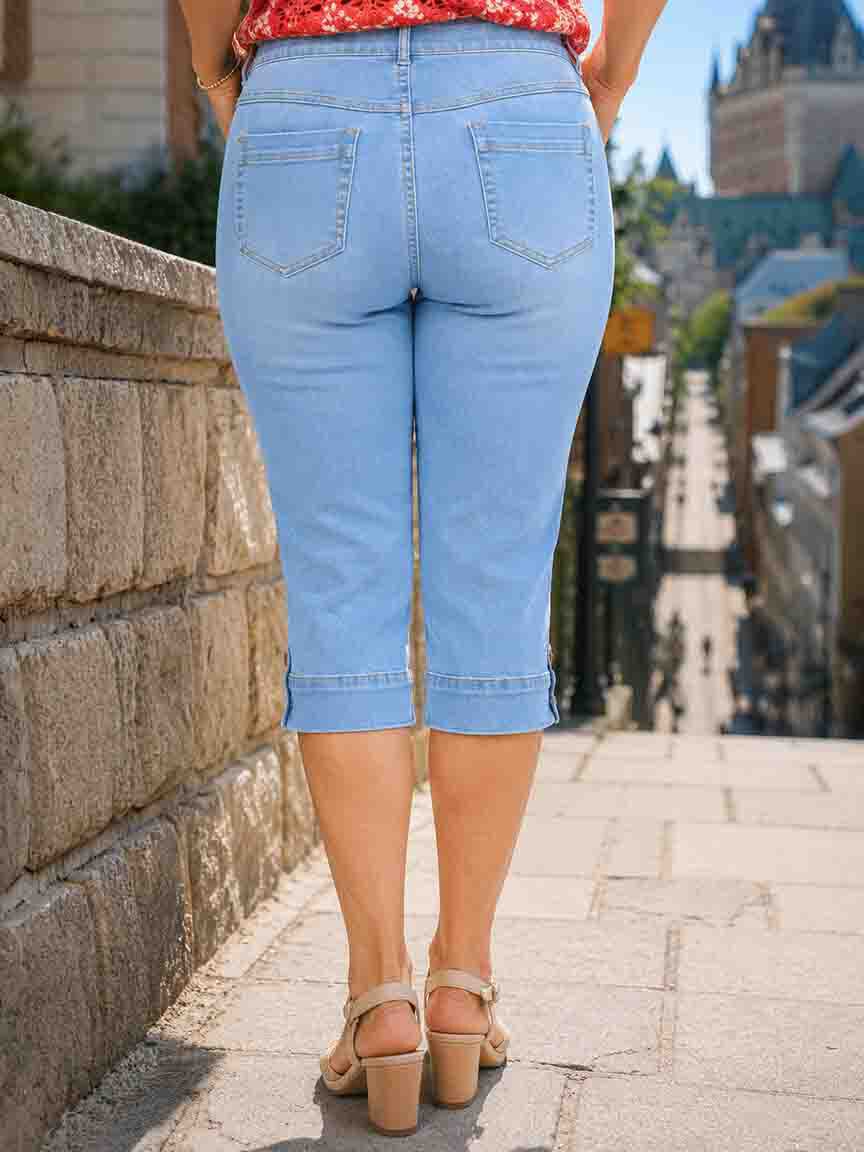 Audrey Mid-Rise Pull-On Slim Capri