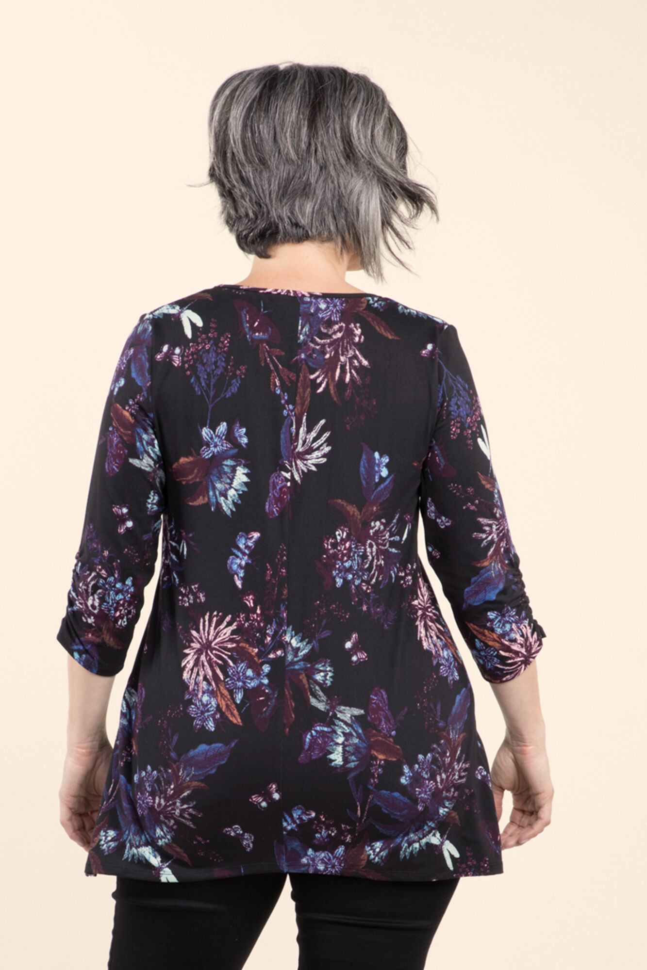 3/4 Sleeve Top With Shark-bite Hem Image 2