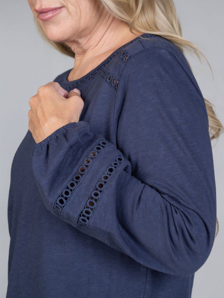 Tape Detail Crew Neck Top