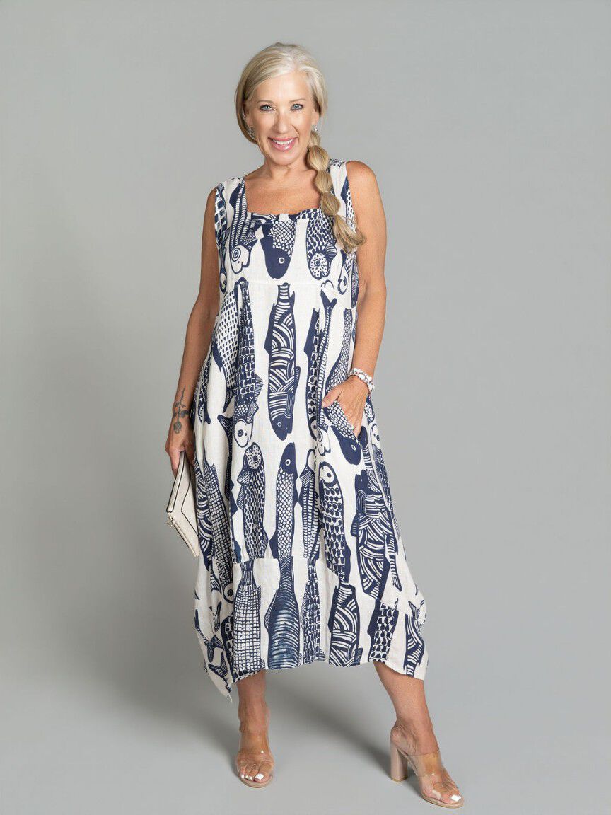 Square Neckline Fish Dress
