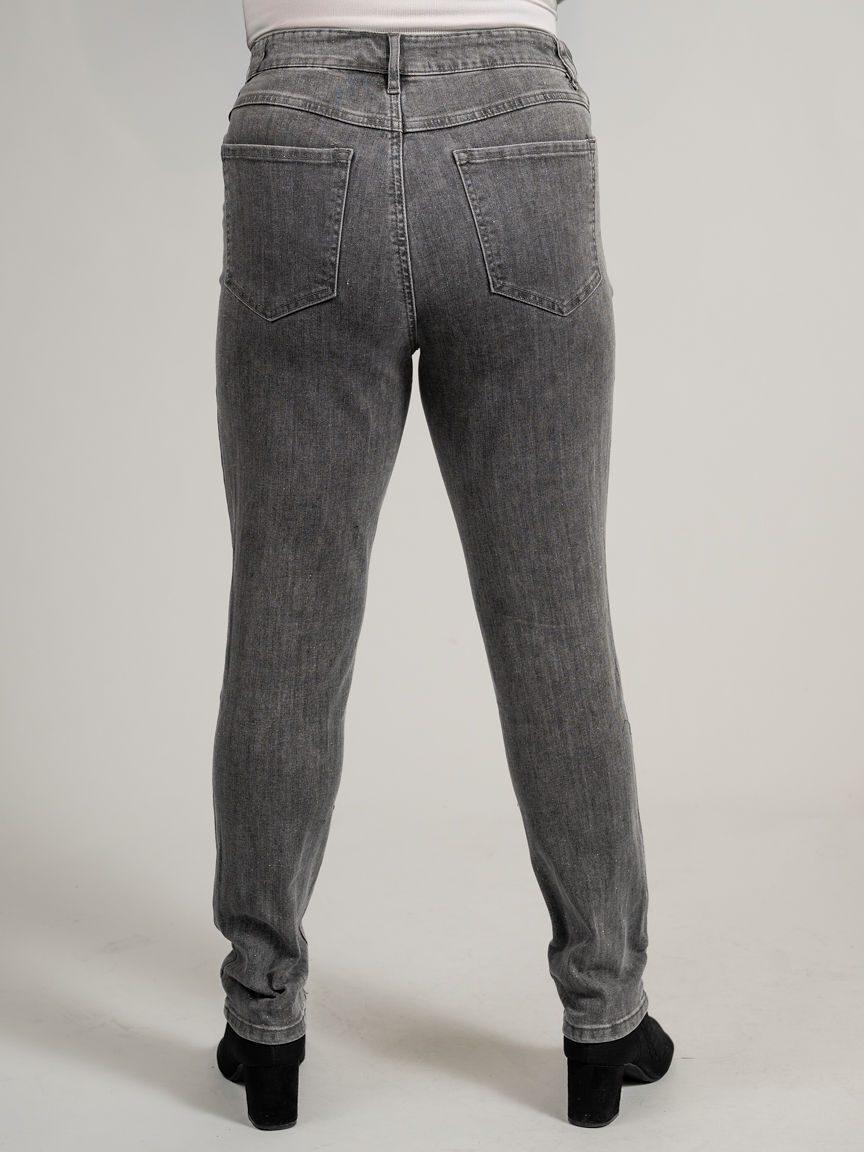 Audrey Mid Rise Slim Fit Sparkly Pull-On Jeans