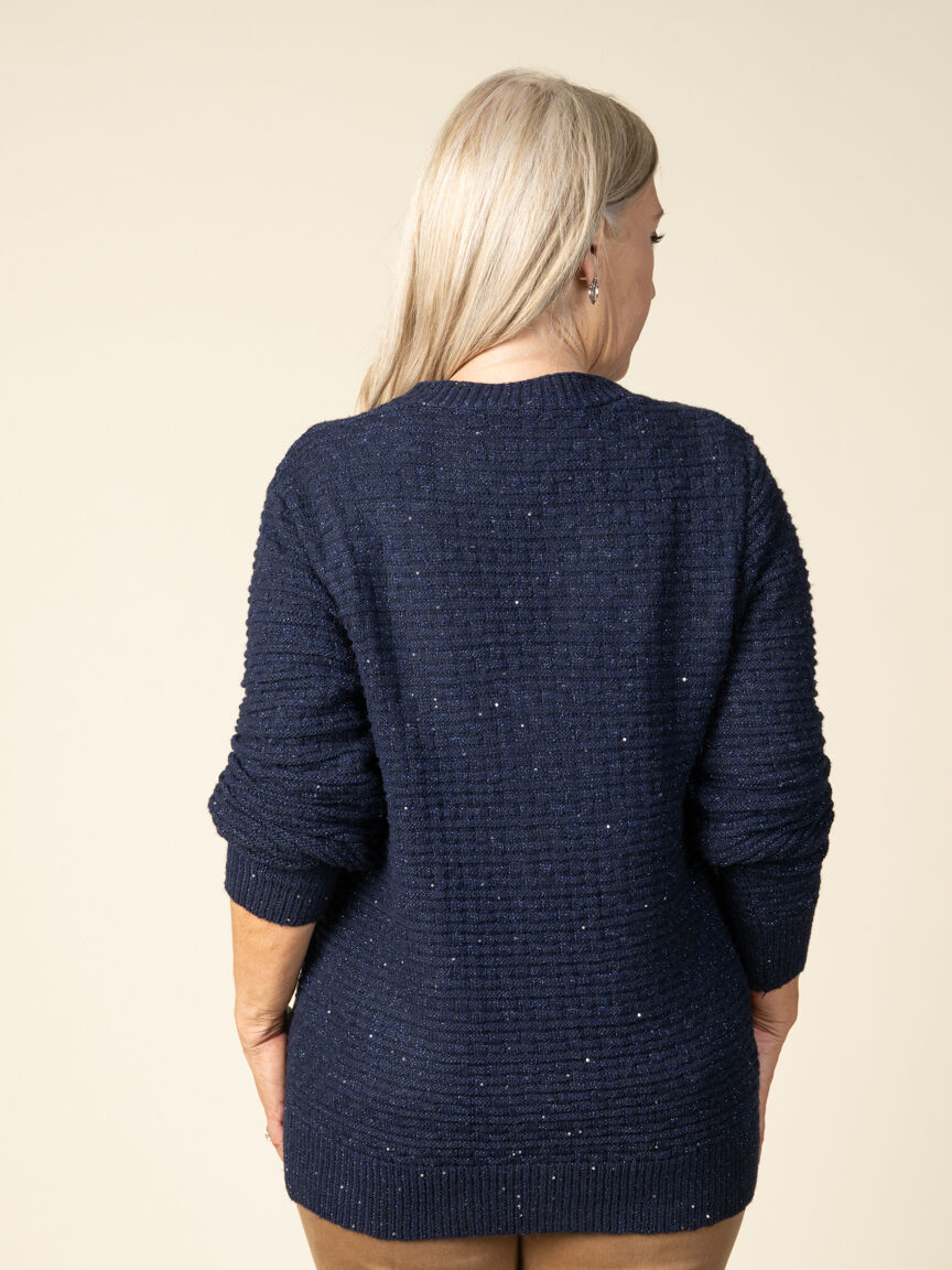 Button-Up Knited Cardigan With Sequins