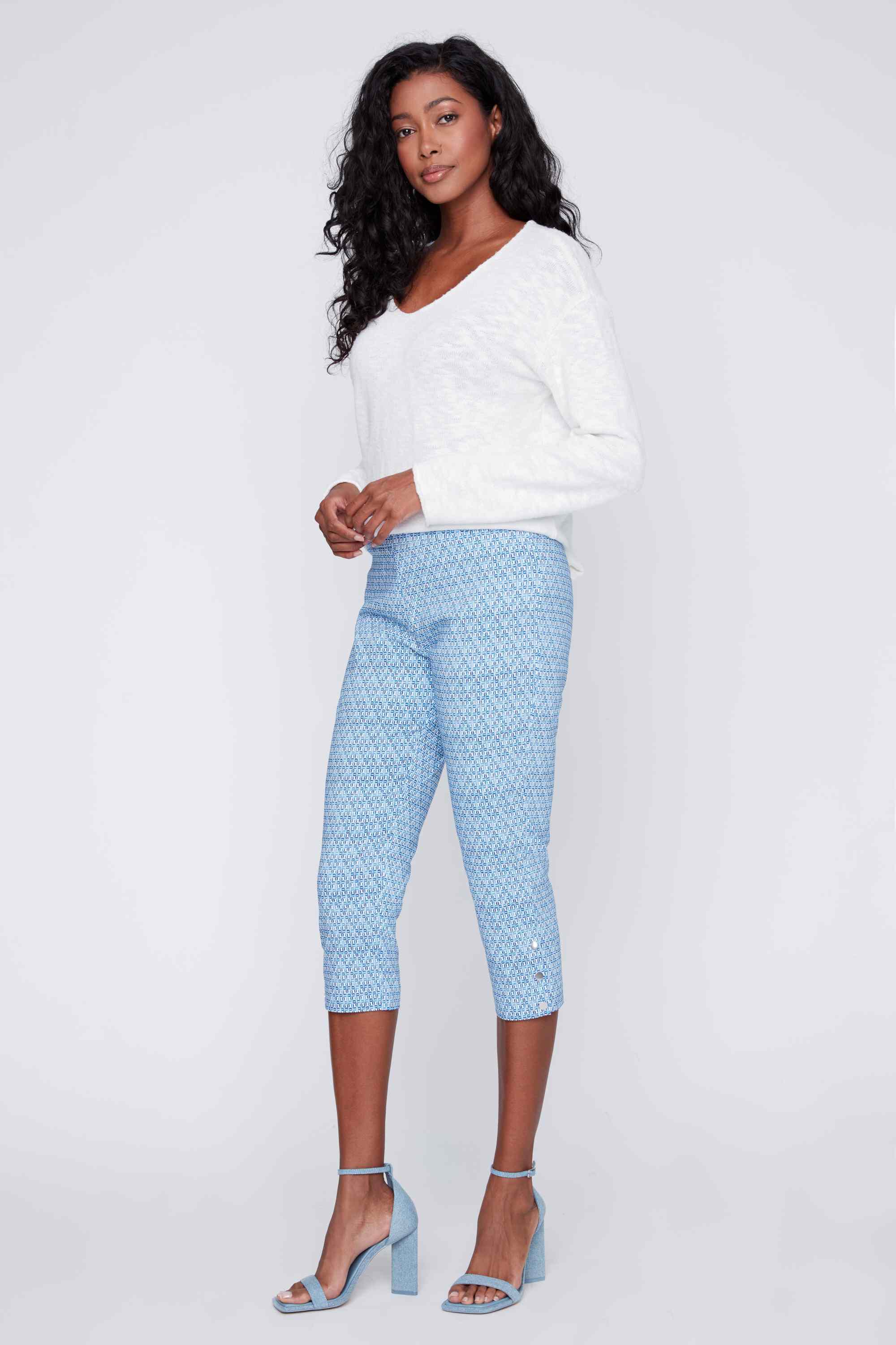 Printed Capris w/ Snaps Image 2