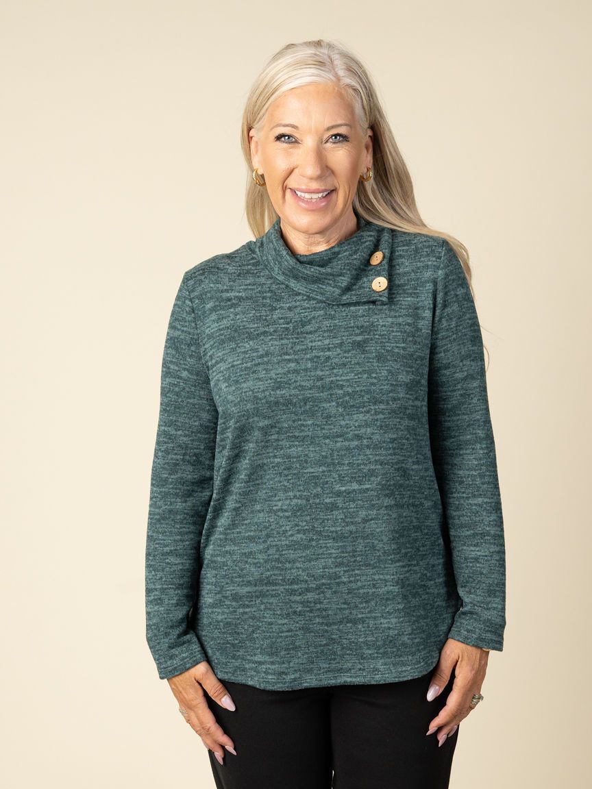 Long Sleeve Sweater with Cowl Neck