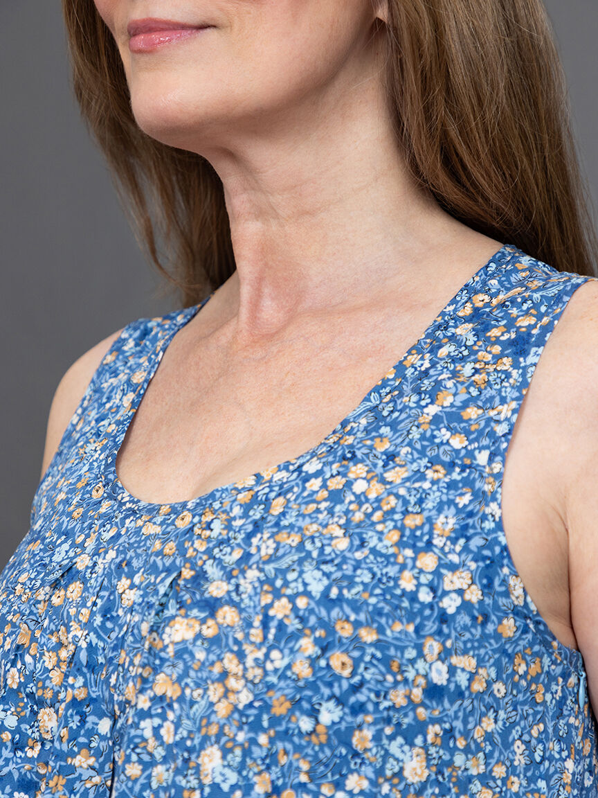 Sleeveless floral knee length dress Image 5