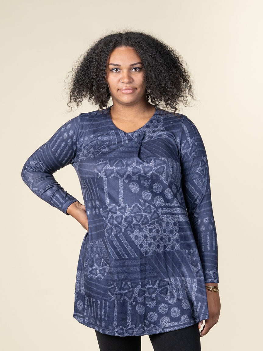 Long Sleeve Circle Print Tunic
