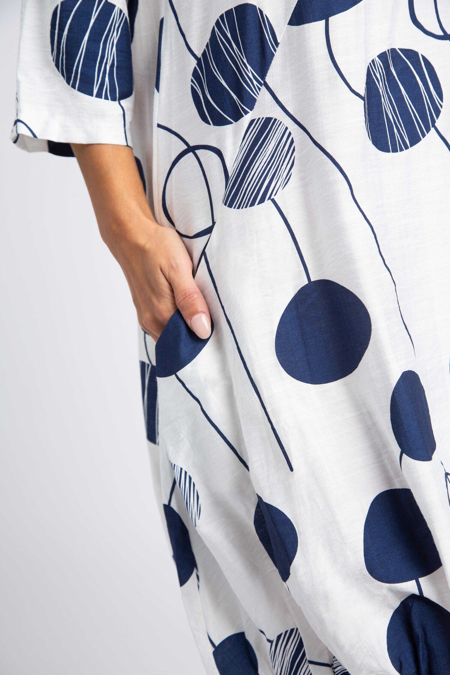 Three Quarter Sleeve Balloon Dress Image 4