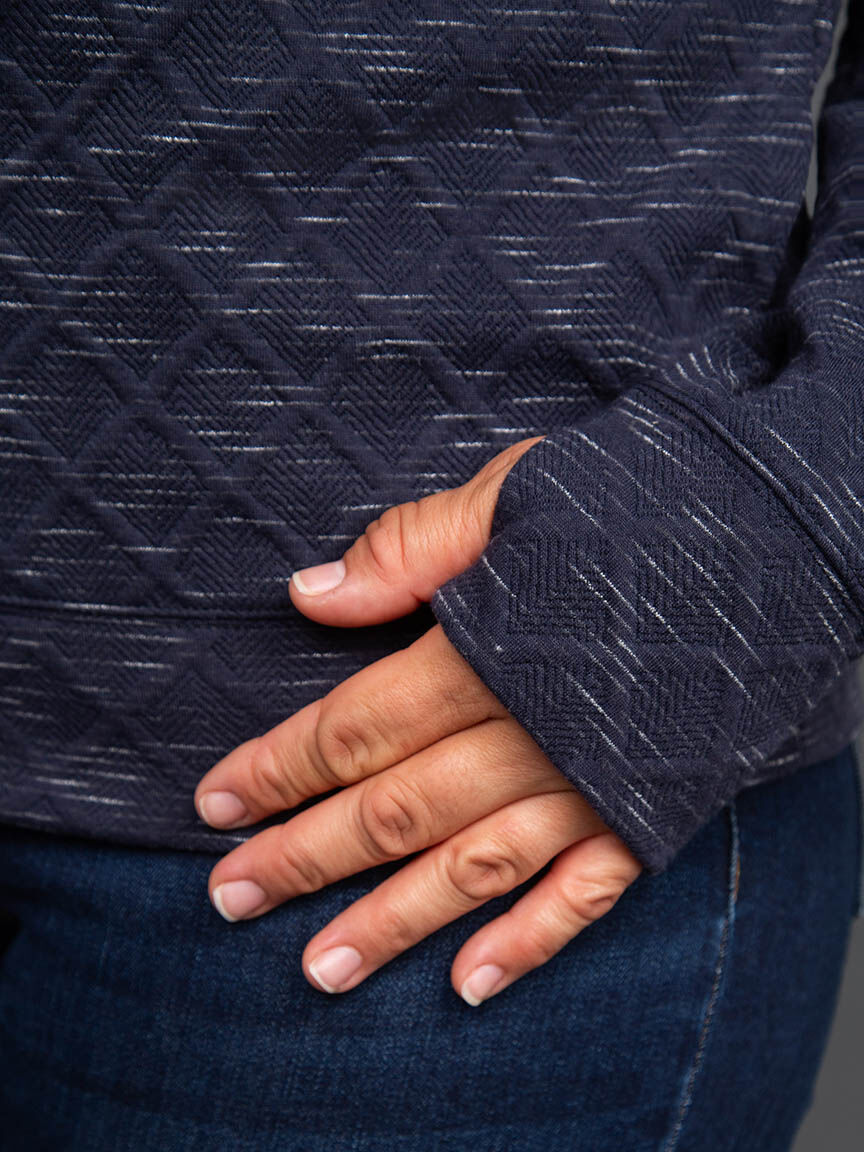 Long Sleeve Knit Top with Cowl Neck