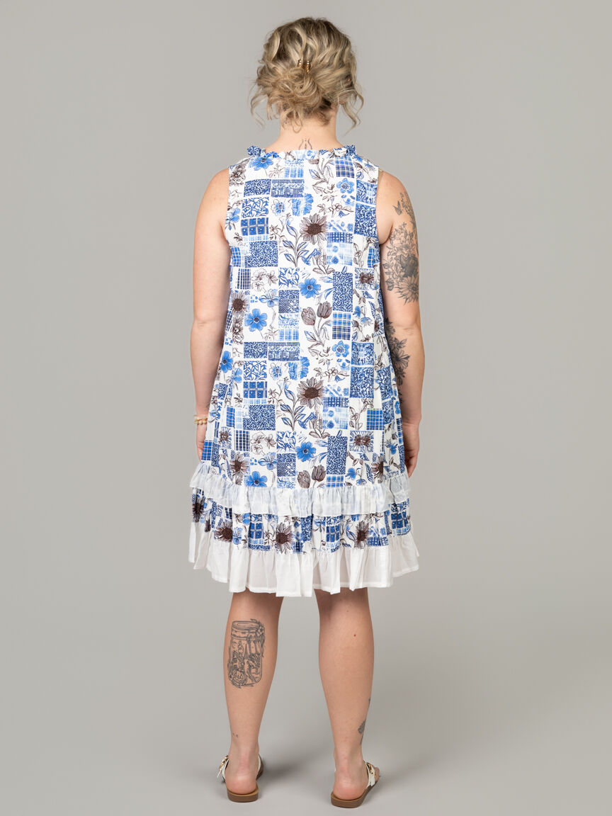Ruffled Floral Layered Hem Dress Image 5