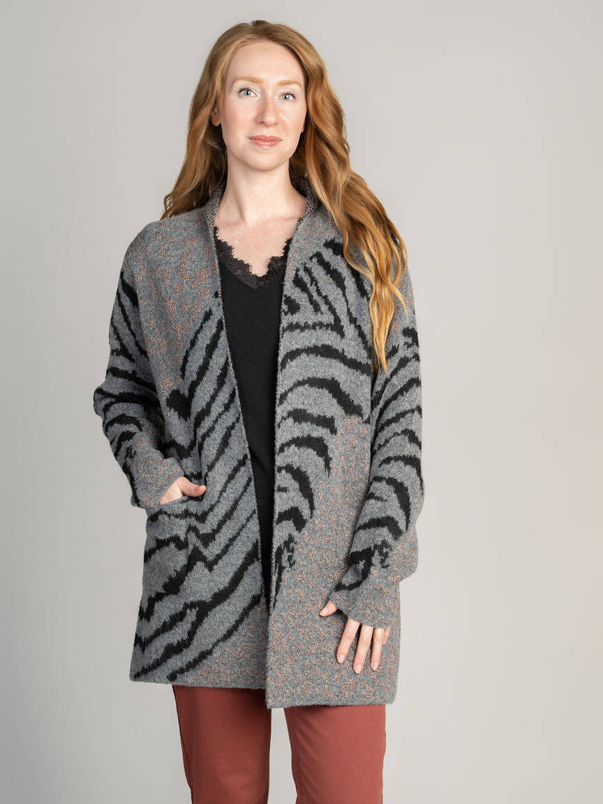 Animal Print Lurex Cardigan