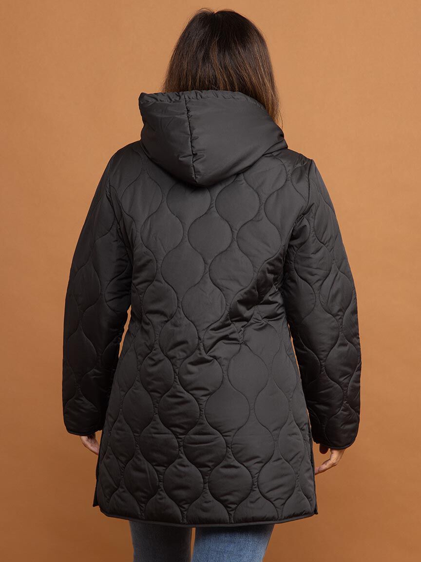 Chain Quilted Hooded Jacket Image 4