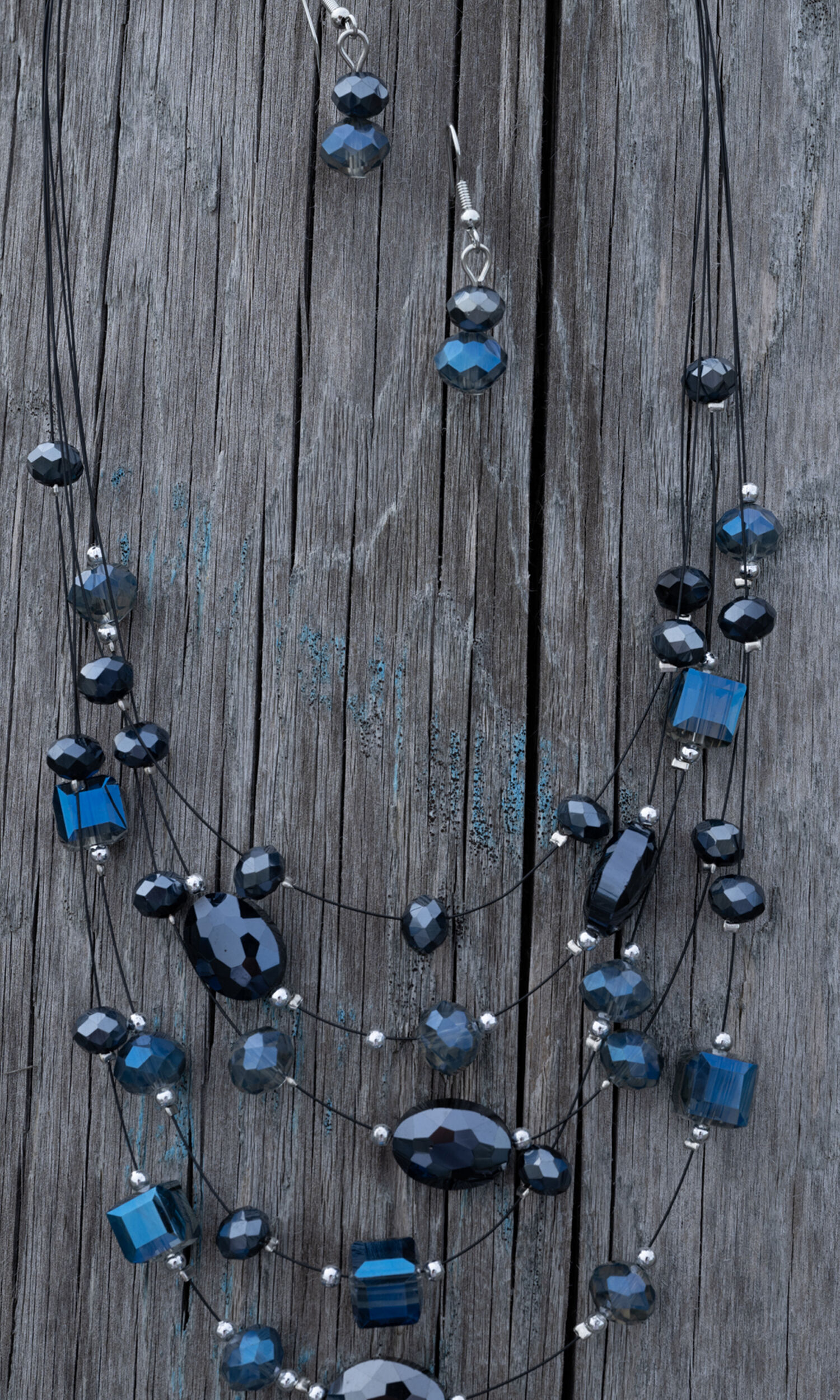 Multi-Strand Gem Necklace Set