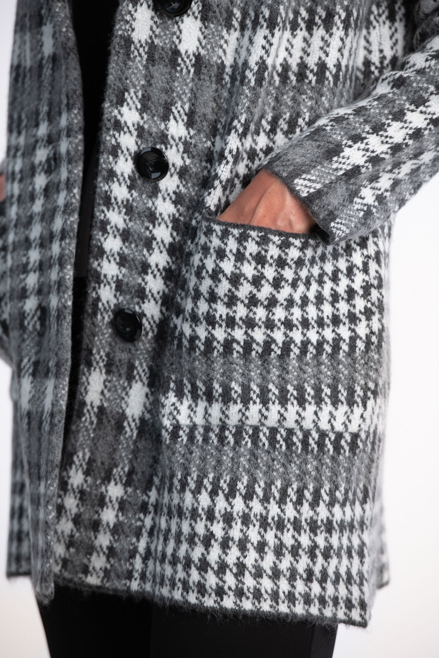 Button-Up Plaid Coat  Image 3