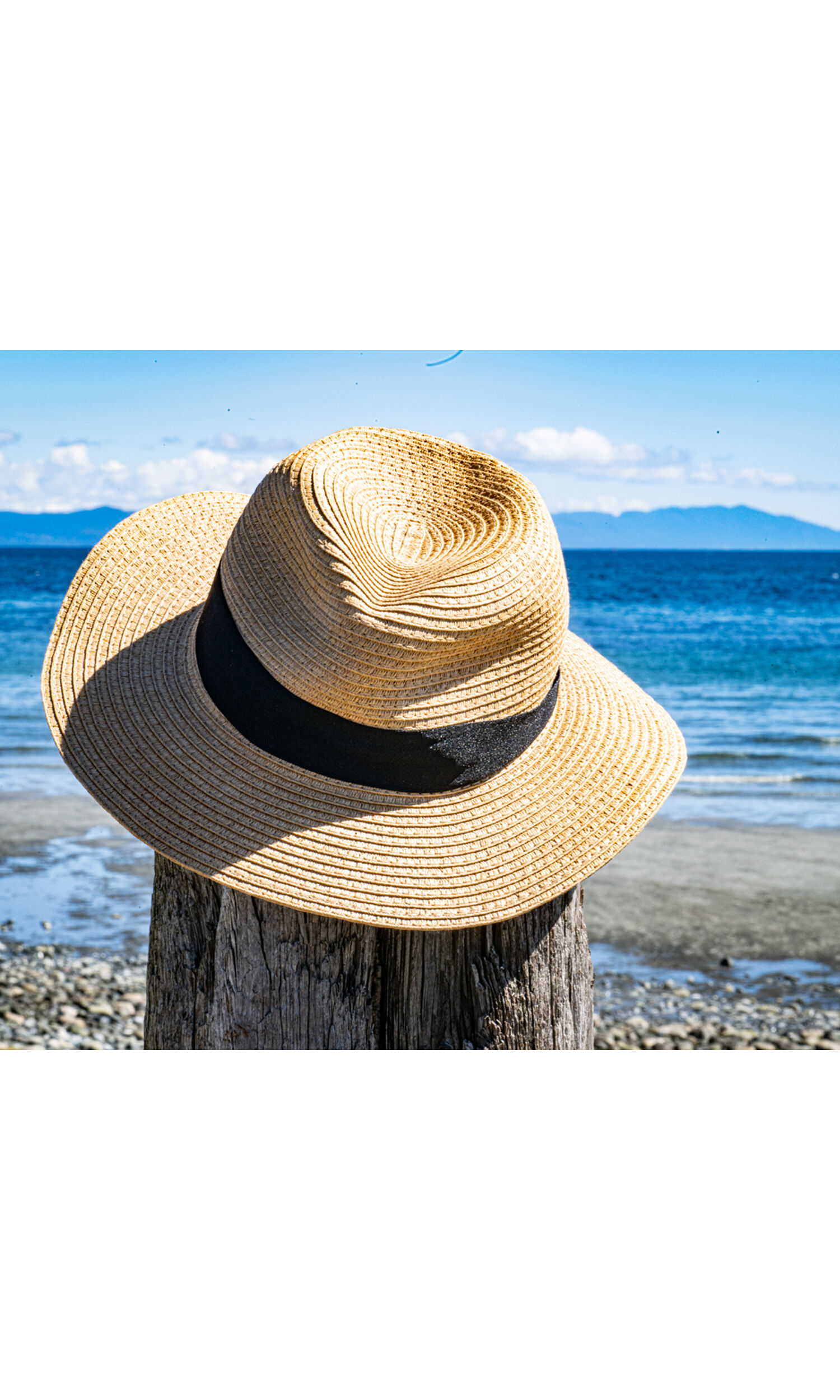Woven Beach Hat w/ Trim Image 1